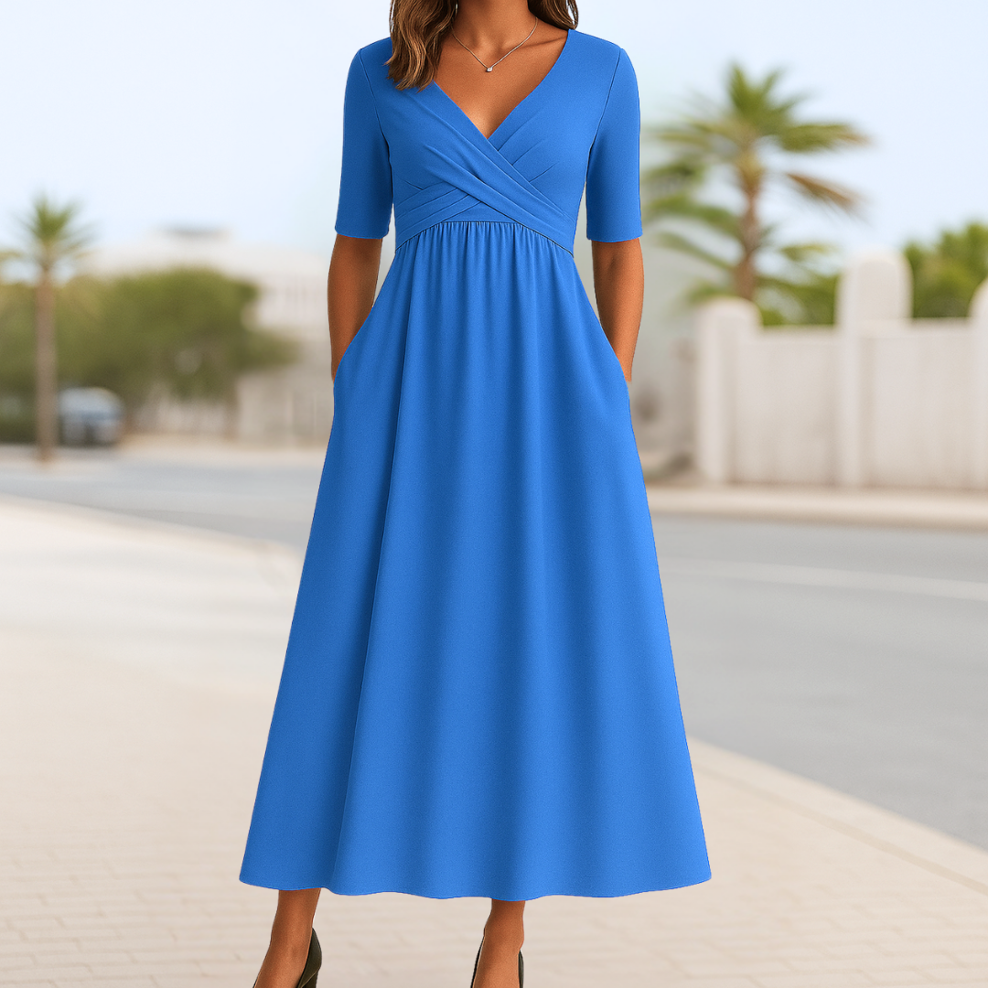 Monique™ | Short Sleeve Crossover Dress