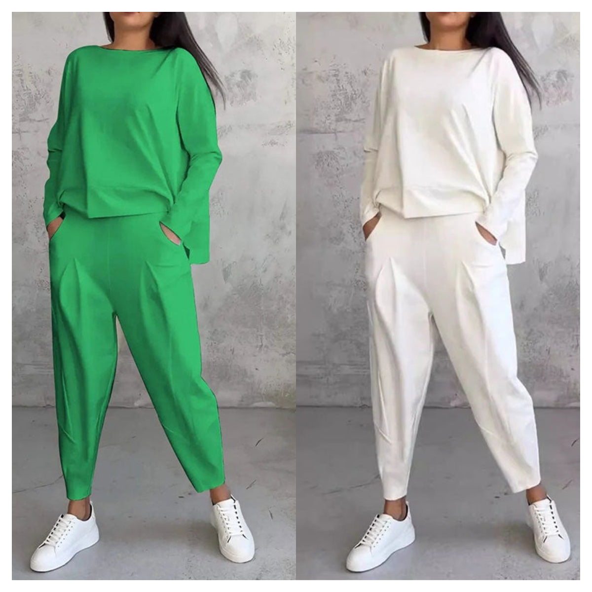 LIANNE | Zweiteiliges Set mit langärmligem Oberteil und locker sitzender Hose
