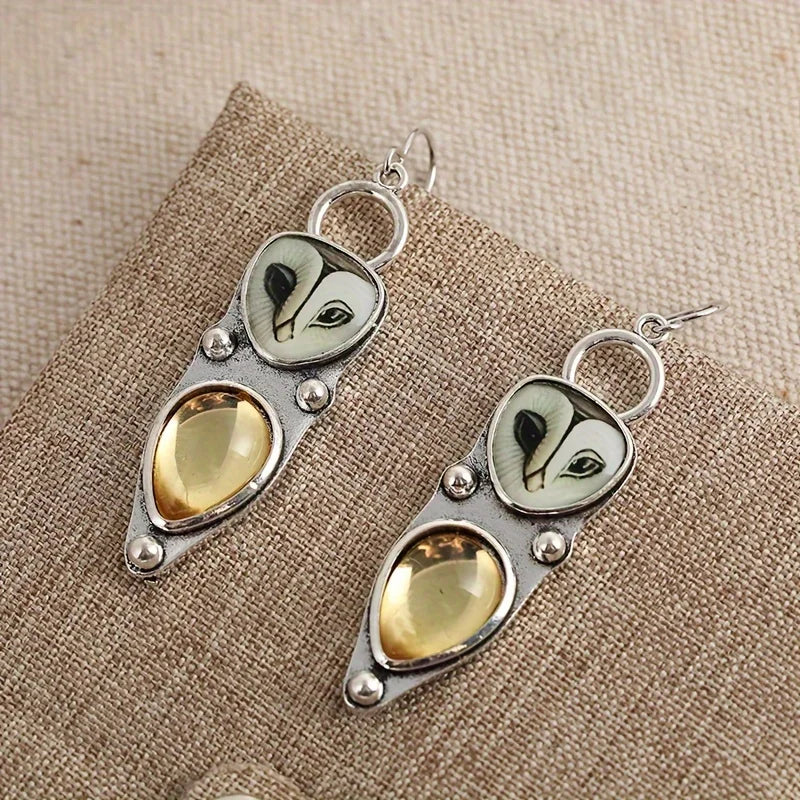 Almira™ | Boho Owl Drop Earrings