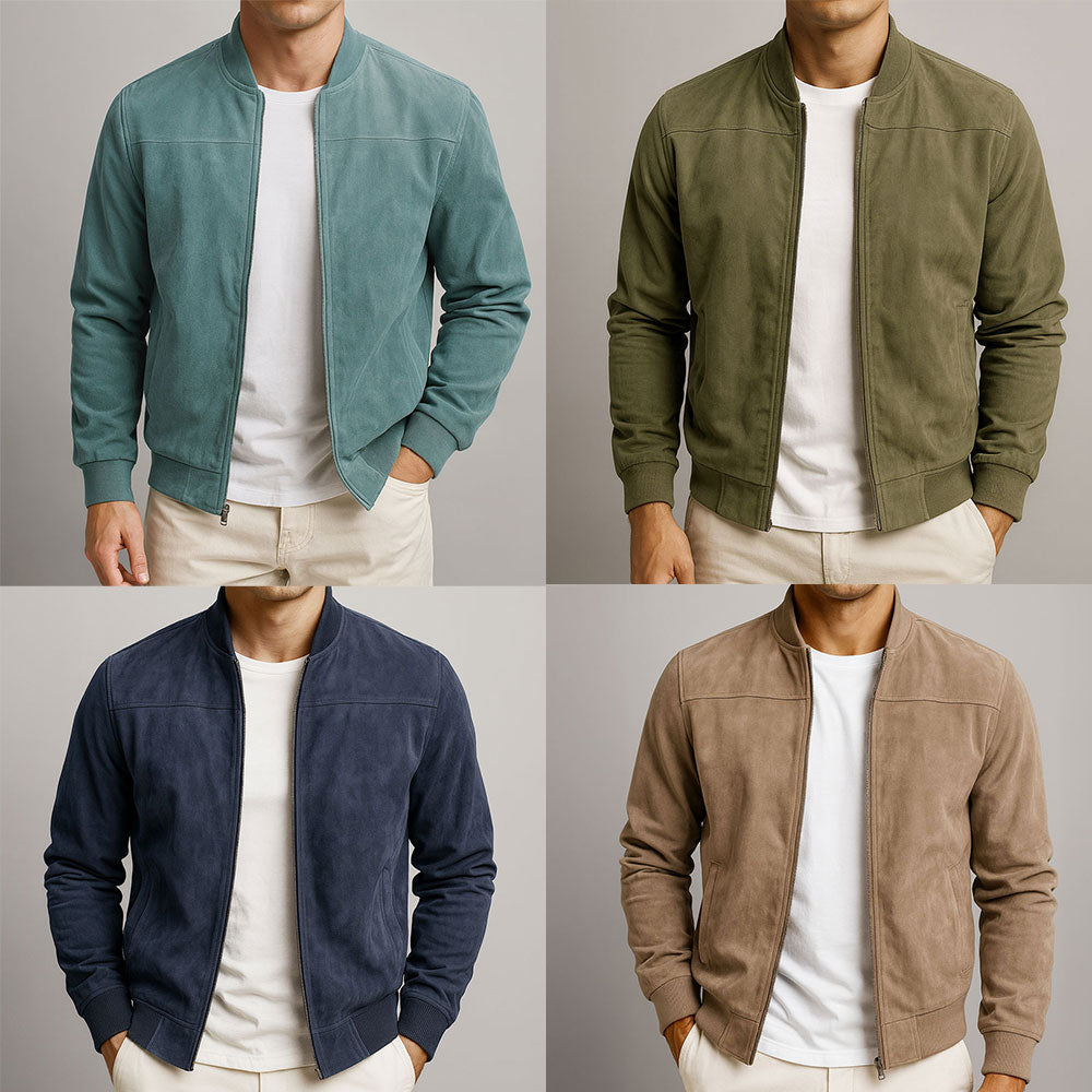 Enzo™ | Suede Bomber Jacket