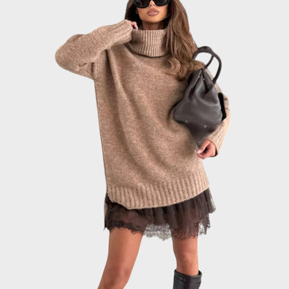 Mila | Oversized Knit Sweater & Lace Slip Dress Set