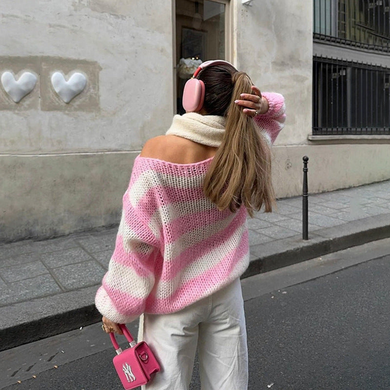 Clara | Entspannter gestreifter Strickpullover