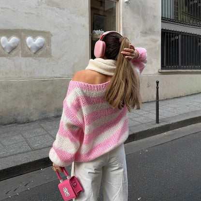 Clara | Entspannter gestreifter Strickpullover