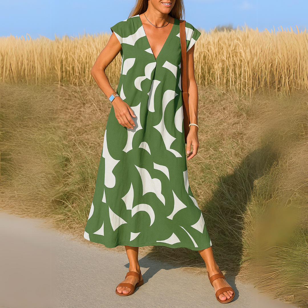 VALERIE | V-Neck Dress with Loop Details