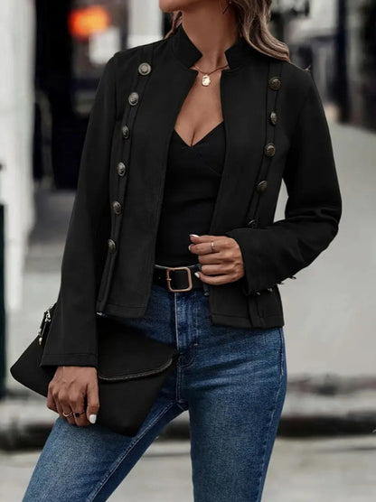 Avery | Retro-Wildlederjacke mit Knöpfen