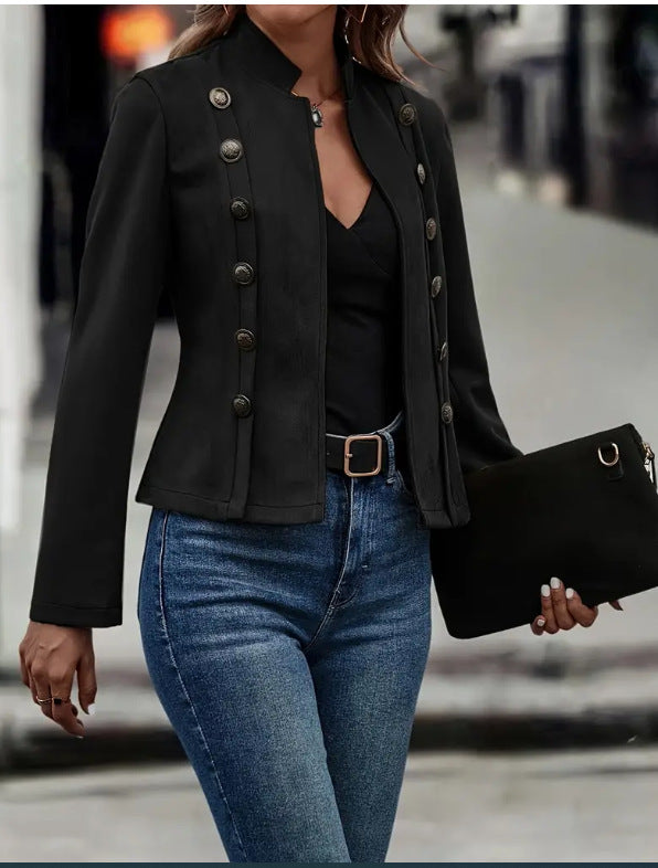 Avery | Retro-Wildlederjacke mit Knöpfen