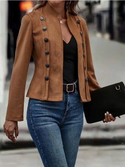 Avery | Retro-Wildlederjacke mit Knöpfen