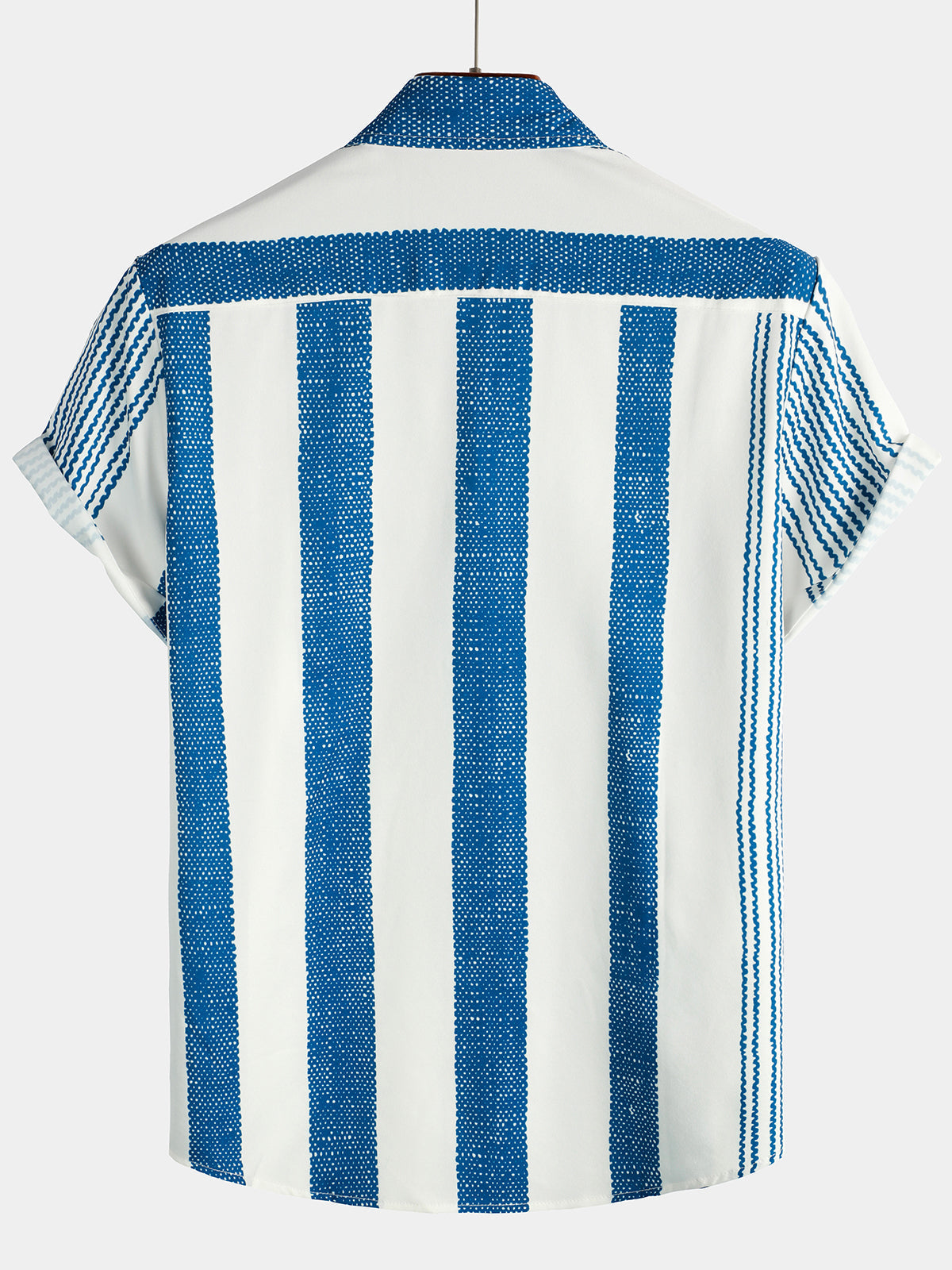 Lässiges Kurzarmhemd mit vertikalen Streifen im Vintage-Blau für Herren