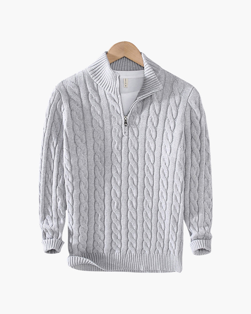 Windsor-Pullover mit halbem Reißverschluss