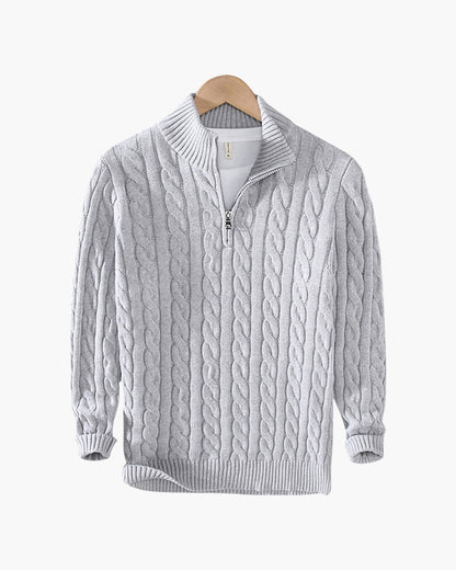 Windsor-Pullover mit halbem Reißverschluss
