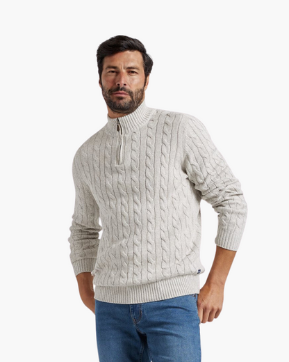 Windsor-Pullover mit halbem Reißverschluss