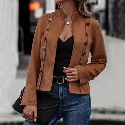 Avery | Retro Suede Button Jacket