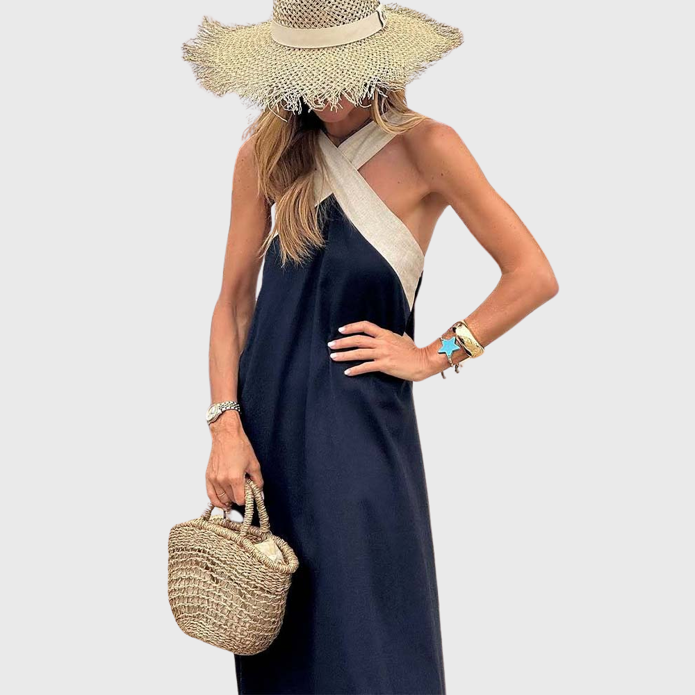 Damen Sommerkleid mit Kreuzausschnitt 