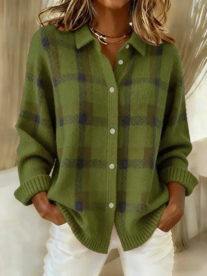 Sophia | Karierter Oversized Cardigan im Vintage-Stil