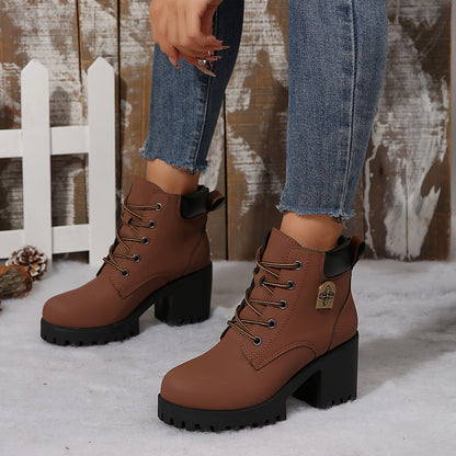 Mara | Schnürstiefeletten mit Plateauabsatz