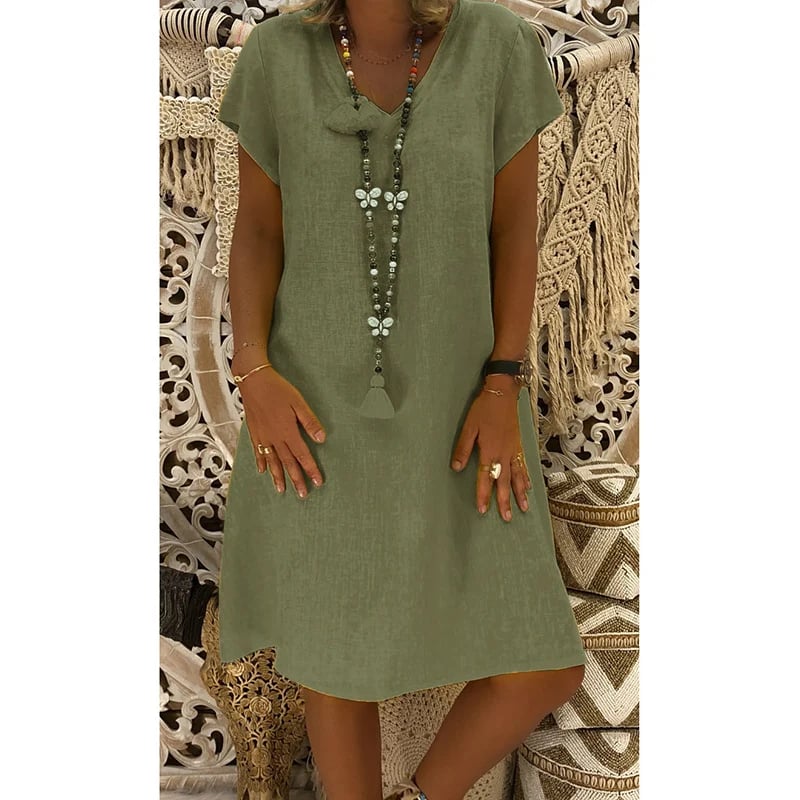 🌿100% Linen Summer Classic Dress