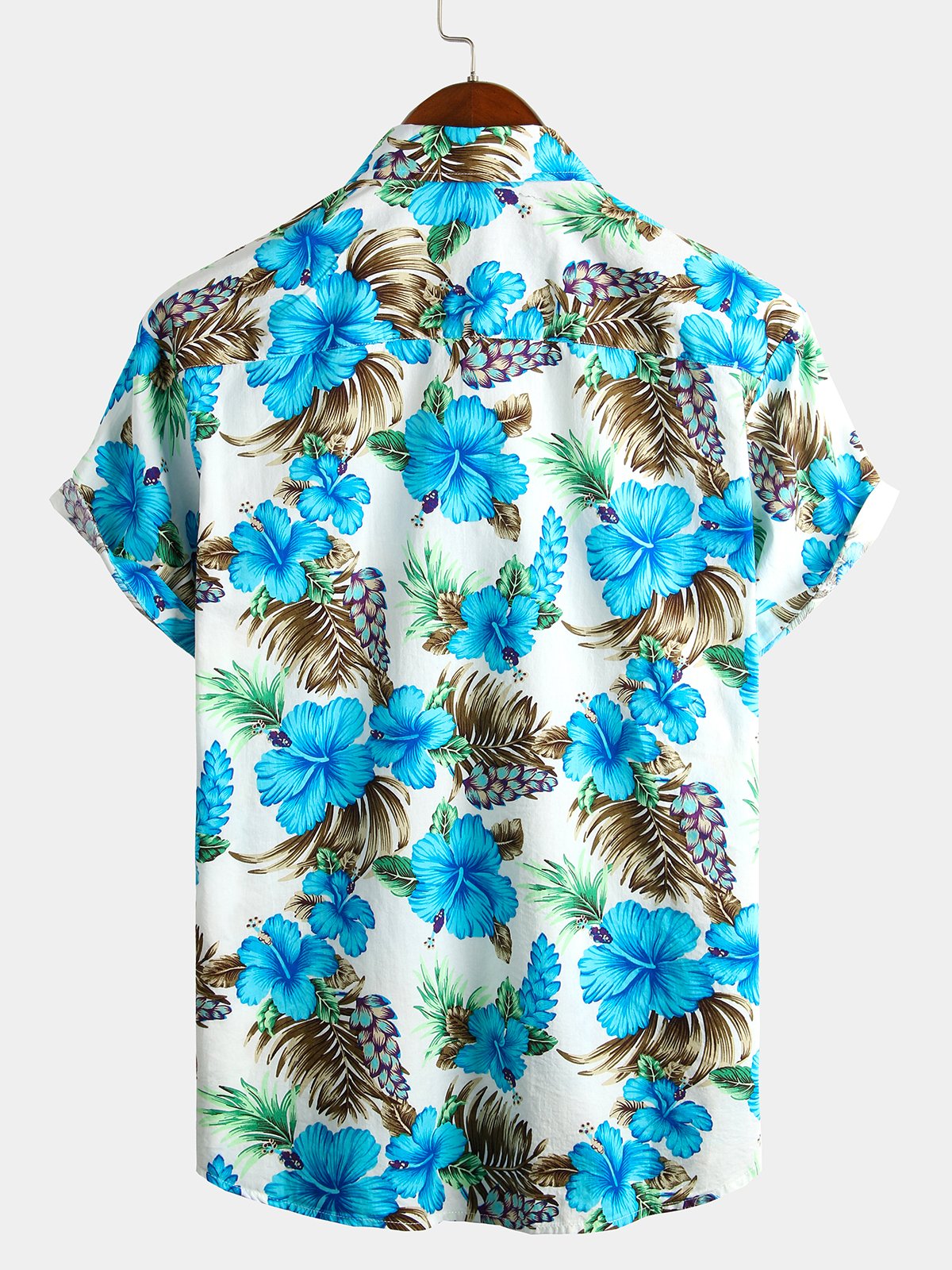 Chemise homme en pur coton à imprimé hawaïen
