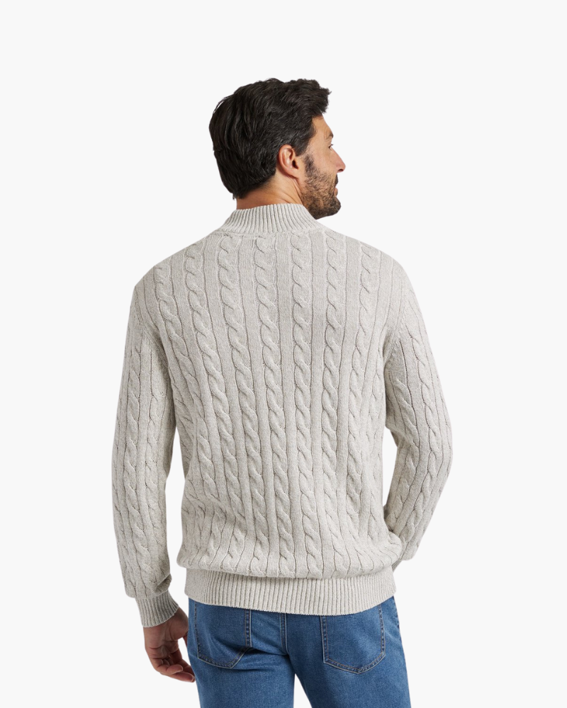 Windsor-Pullover mit halbem Reißverschluss