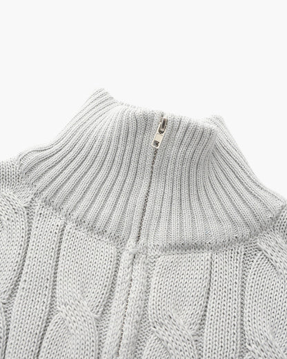 Windsor-Pullover mit halbem Reißverschluss