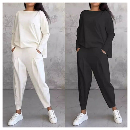 LIANNE | Zweiteiliges Set mit langärmligem Oberteil und locker sitzender Hose