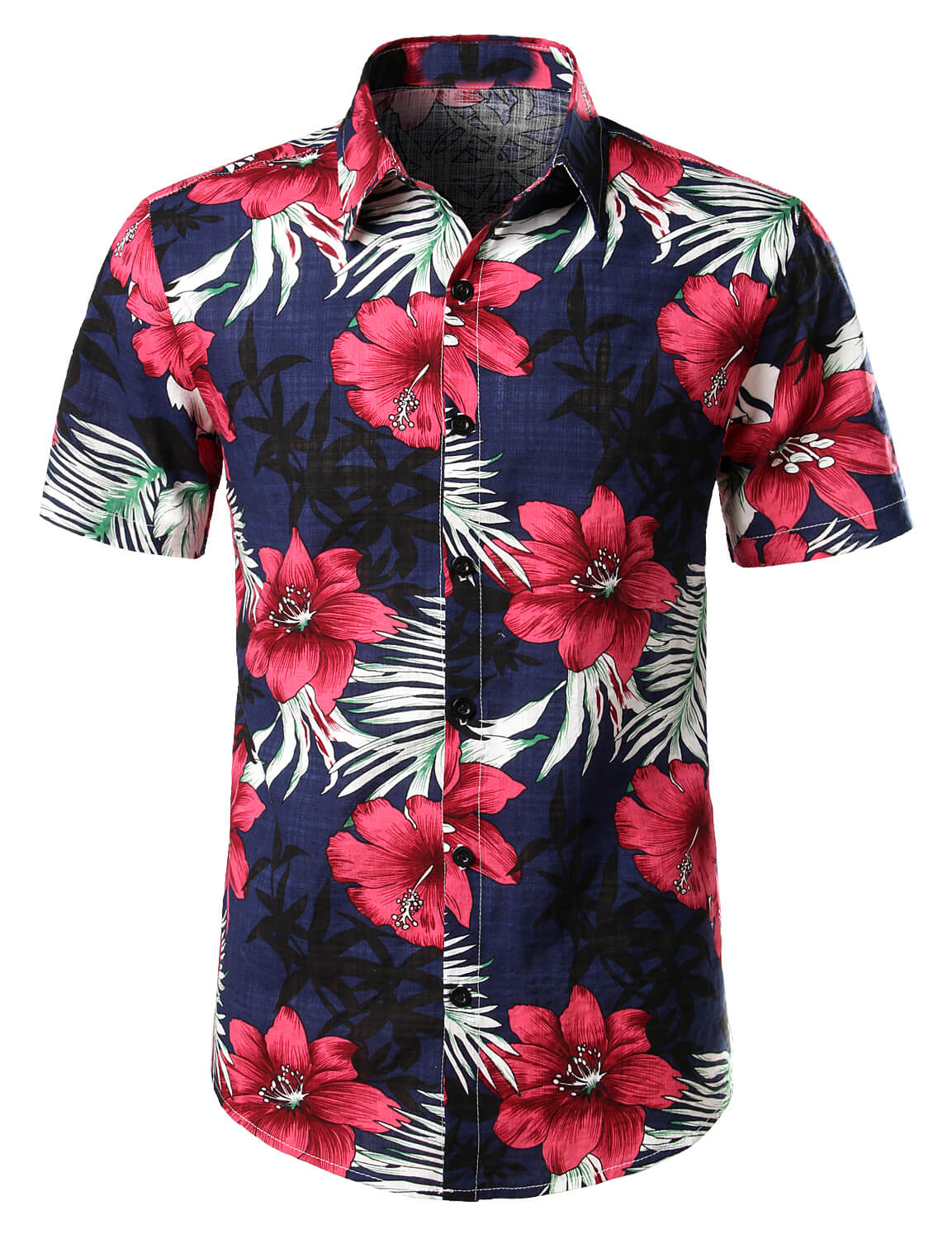 Herrenhemd aus reiner Baumwolle mit Hawaii-Urlaubs-Print