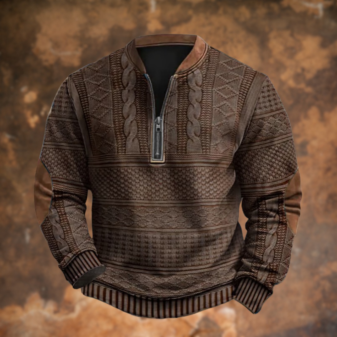 GERALD | Herren Strickpullover mit Reißverschluss