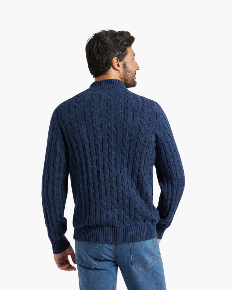Windsor-Pullover mit halbem Reißverschluss