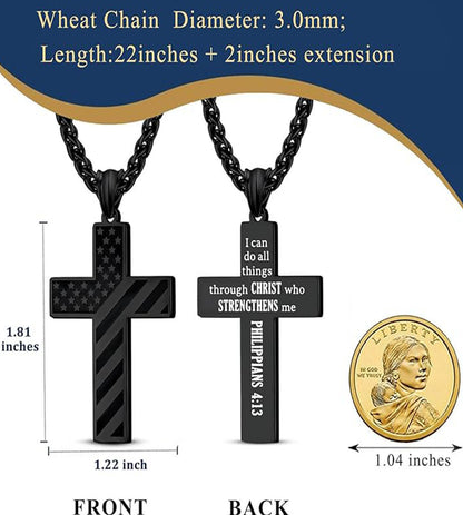 Kreuz Glaube Patriotische Halskette 