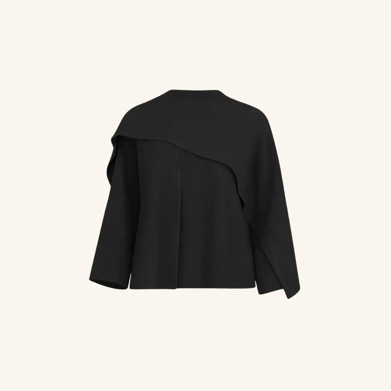 Elara | Knitted Cape with Integrated Scarf