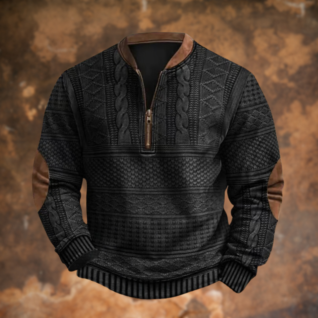 GERALD | Herren Strickpullover mit Reißverschluss