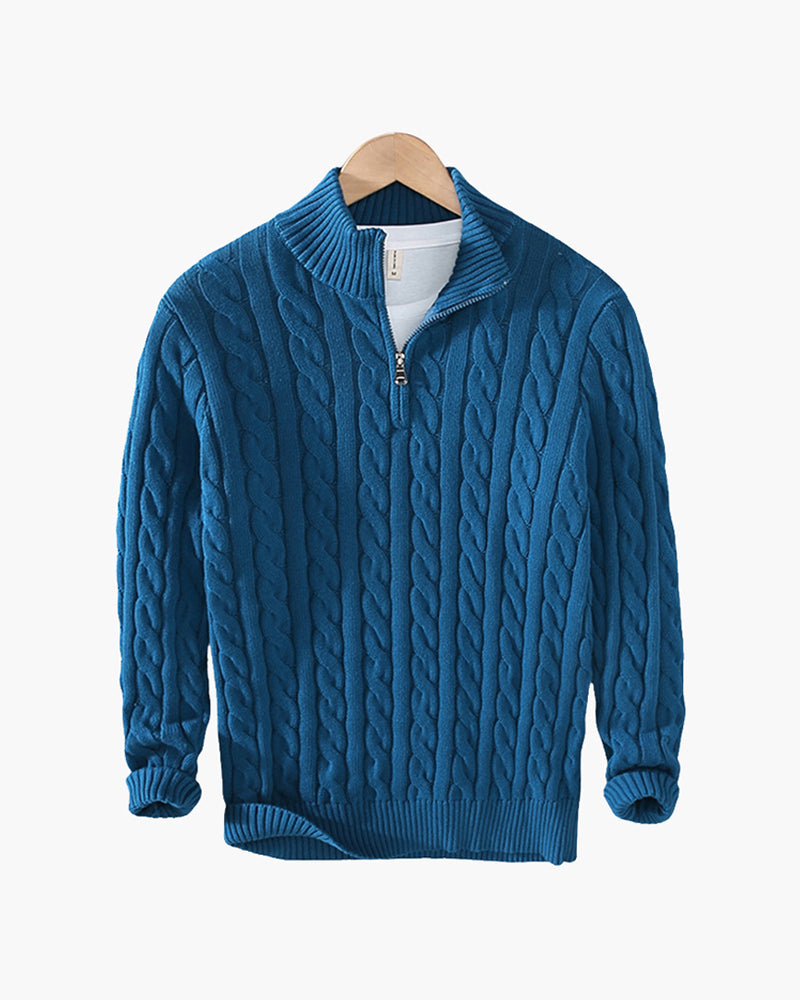 Windsor-Pullover mit halbem Reißverschluss