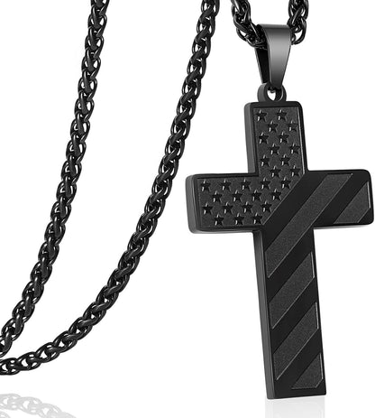 Kreuz Glaube Patriotische Halskette 