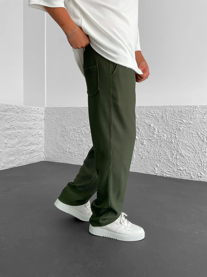 Gerippte Hose mit entspannter Passform