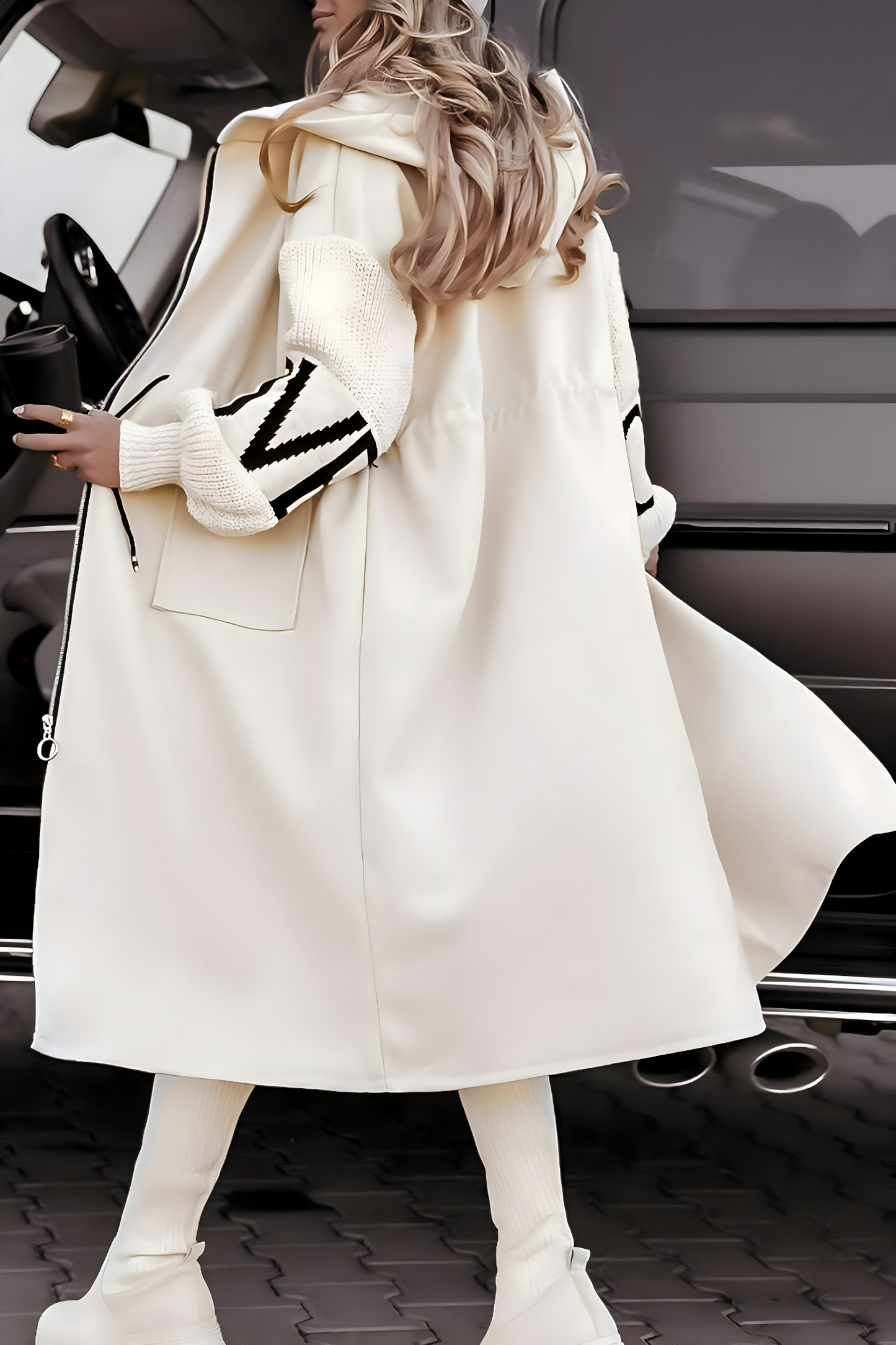 SELENE | Knit-Hooded Winter Jacket