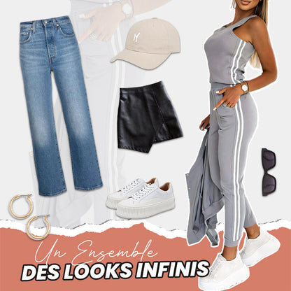 Women's Three-Piece Baseball Jacket and Pants Set