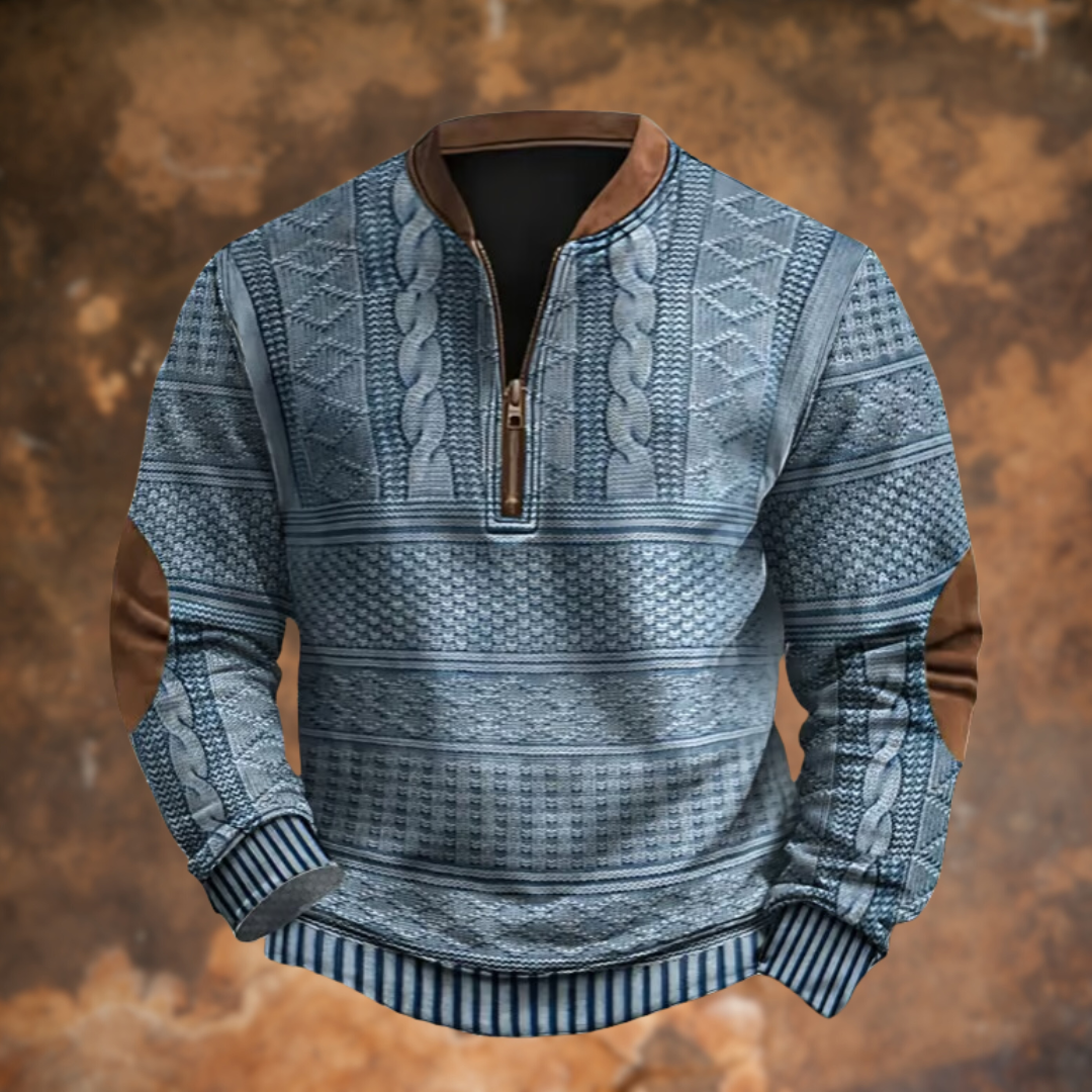 GERALD | Herren Strickpullover mit Reißverschluss