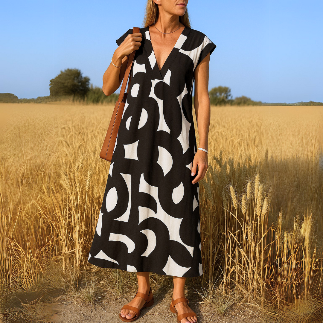 VALERIE | V-Neck Dress with Loop Details