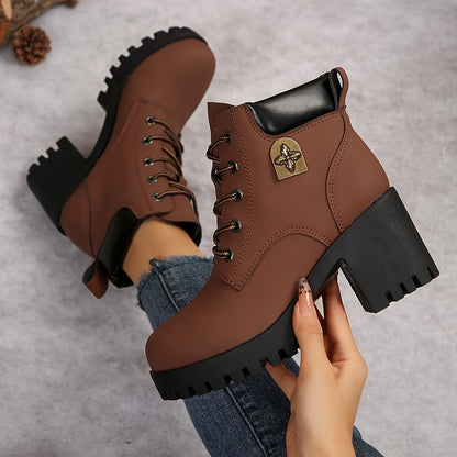 Mara | Schnürstiefeletten mit Plateauabsatz