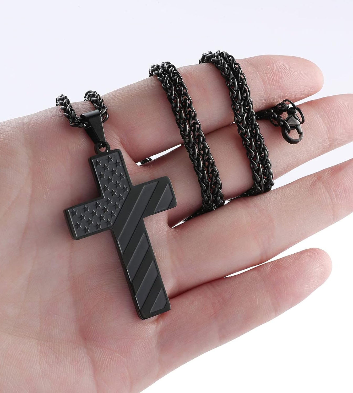 Kreuz Glaube Patriotische Halskette 