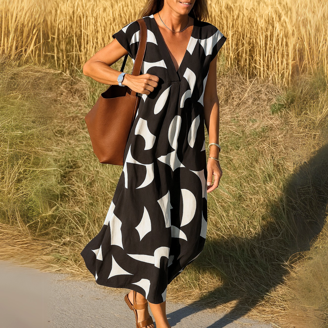 VALERIE | V-Neck Dress with Loop Details