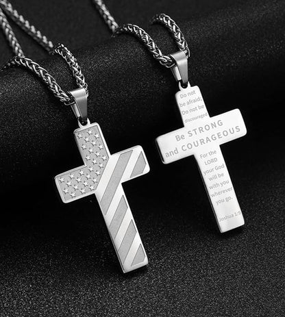 Kreuz Glaube Patriotische Halskette 