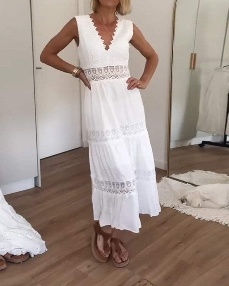 Serena Chic Lace V-Neck Dress