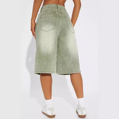 Y2K-Shorts mit Doppelgürtel