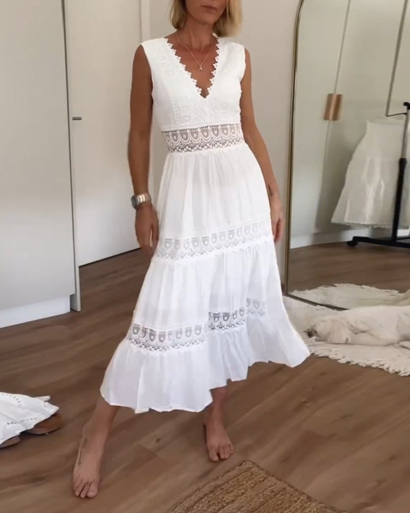 Serena Chic Lace V-Neck Dress