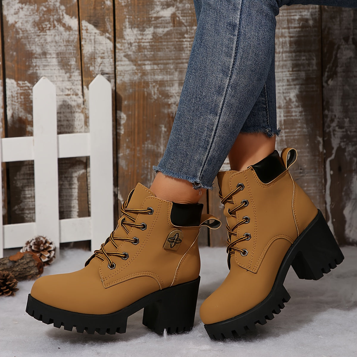 Mara | Schnürstiefeletten mit Plateauabsatz