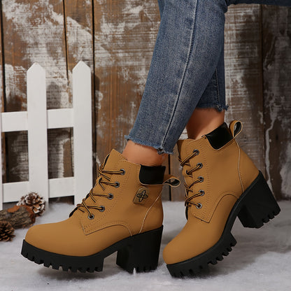 Mara | Schnürstiefeletten mit Plateauabsatz