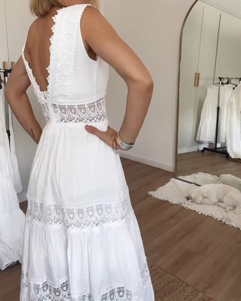 Serena Chic Lace V-Neck Dress