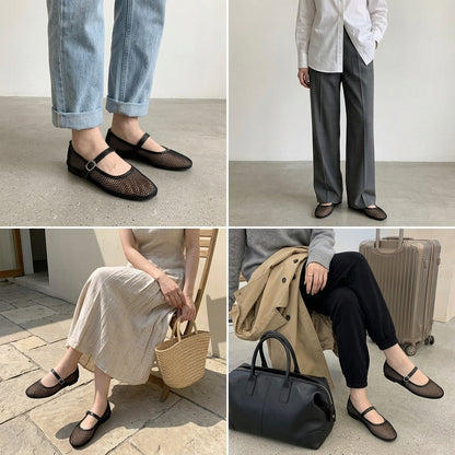 Lina | Mesh Mary Jane Ballerinas