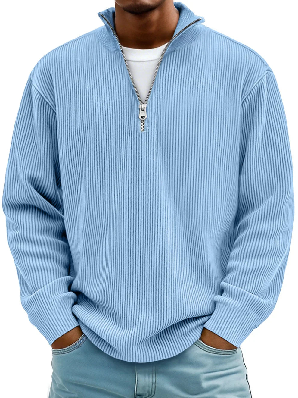 Diego | Moderner Half-Zip Strickpullover