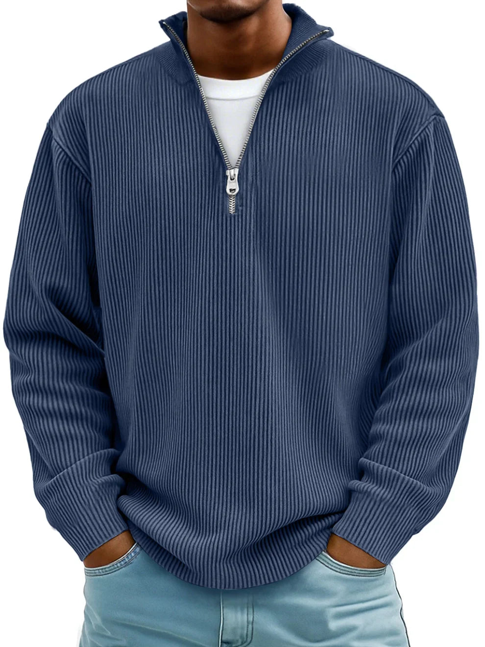 Diego | Moderner Half-Zip Strickpullover